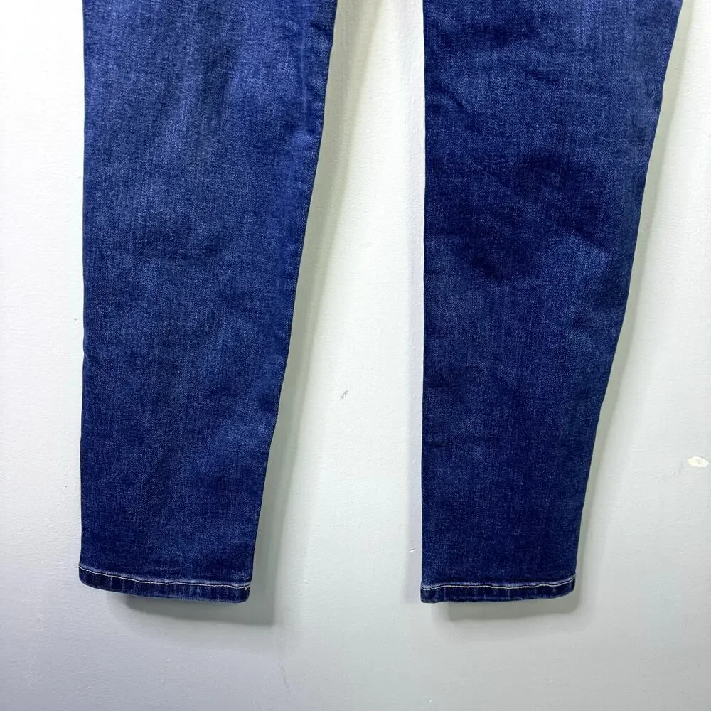 Justice Distressed Dark Wash Denim Bib Overalls Skinny Stretch Girl's Size 16